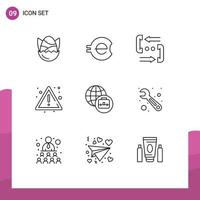 9 Creative Icons Modern Signs and Symbols of sign fire crypto currency alert help Editable Vector Design Elements