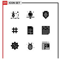 9 Creative Icons Modern Signs and Symbols of tweet follow ring shield protection Editable Vector Design Elements