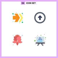 Editable Vector Line Pack of 4 Simple Flat Icons of arrows plant arrow user interface board Editable Vector Design Elements