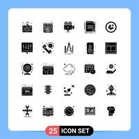 25 Universal Solid Glyphs Set for Web and Mobile Applications analytics document camera deal agreement Editable Vector Design Elements