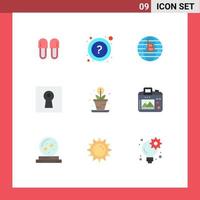 9 Flat Color concept for Websites Mobile and Apps process security future of money safe key Editable Vector Design Elements