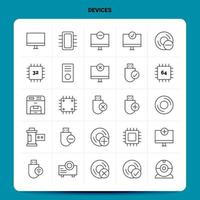 OutLine 25 Devices Icon set Vector Line Style Design Black Icons Set Linear pictogram pack Web and Mobile Business ideas design Vector Illustration