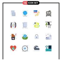 conjunto de 16 iconos de interfaz de usuario modernos signos de símbolos para el parque de servidor de jardín pagado paquete editable americano de elementos creativos de diseño de vectores