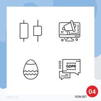 4 Universal Filledline Flat Colors Set for Web and Mobile Applications center spring business computer secure Editable Vector Design Elements