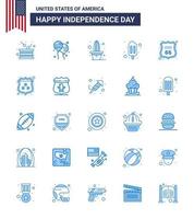 Happy Independence Day USA Pack of 25 Creative Blues of shield cream american popsicle pot Editable USA Day Vector Design Elements