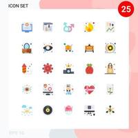 Set of 25 Modern UI Icons Symbols Signs for money fire file business male Editable Vector Design Elements