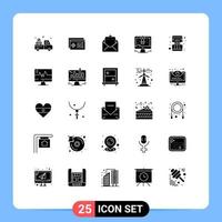 25 iconos creativos, signos y símbolos modernos de herramientas, lápiz, diseño de documentos, elementos de diseño vectorial editables por computadora vector