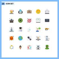 Flat Color Pack of 25 Universal Symbols of science test office bag lab emojis Editable Vector Design Elements