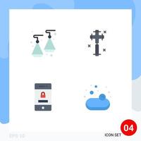 4 Thematic Vector Flat Icons and Editable Symbols of earrings security celebration easter soup Editable Vector Design Elements