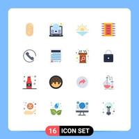 Universal Icon Symbols Group of 16 Modern Flat Colors of answer computer sun chip tech Editable Pack of Creative Vector Design Elements