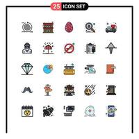 Universal Icon Symbols Group of 25 Modern Filled line Flat Colors of protect scan travel bug egg Editable Vector Design Elements