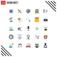 Universal Icon Symbols Group of 25 Modern Flat Colors of note book hobby attach hobbies education Editable Vector Design Elements