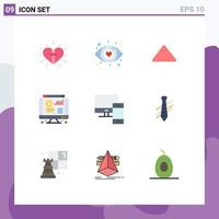 Set of 9 Modern UI Icons Symbols Signs for devices chart arrow web dollar Editable Vector Design Elements