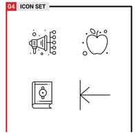 Set of 4 Vector Filledline Flat Colors on Grid for automation ramadan apple islam home Editable Vector Design Elements