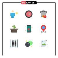 9 Creative Icons Modern Signs and Symbols of data nature mobile cactus cooker Editable Vector Design Elements