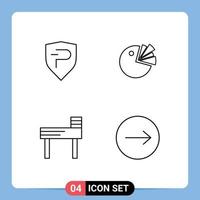 User Interface Pack of 4 Basic Filledline Flat Colors of pivx education crypto currency presentation arrows Editable Vector Design Elements