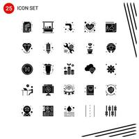 Universal Icon Symbols Group of 25 Modern Solid Glyphs of travel player arrows love basketball Editable Vector Design Elements