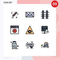 9 Creative Icons Modern Signs and Symbols of eye delete message app river Editable Vector Design Elements