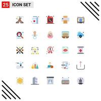 25 Thematic Vector Flat Colors and Editable Symbols of dashboard global flammable computer print Editable Vector Design Elements