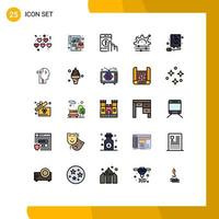 paquete de iconos de vector de stock de 25 signos y símbolos de línea para equipo de comunicación de mouse web elementos de diseño de vector editables creativos