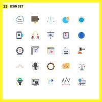 25 Universal Flat Color Signs Symbols of business diagram internet of things presentation pie Editable Vector Design Elements