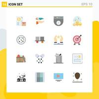 Modern Set of 16 Flat Colors and symbols such as achievement money plane investment security Editable Pack of Creative Vector Design Elements