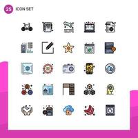 Universal Icon Symbols Group of 25 Modern Filled line Flat Colors of file business pollution laptop computer Editable Vector Design Elements