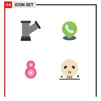 4 Flat Icon concept for Websites Mobile and Apps pipe th water map bones Editable Vector Design Elements