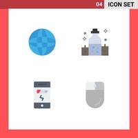 Set of 4 Commercial Flat Icons pack for arrow phone healthcare wellness cursor Editable Vector Design Elements