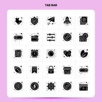 Solid 25 Tab Bar Icon set Vector Glyph Style Design Black Icons Set Web and Mobile Business ideas design Vector Illustration