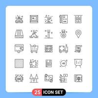 Set of 25 Modern UI Icons Symbols Signs for file develop agreement coding international Editable Vector Design Elements