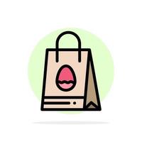 bolsa de compras bolsa huevo de pascua círculo abstracto fondo color plano icono vector