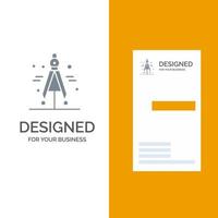 Compass Divider Science Grey Logo Design and Business Card Template vector