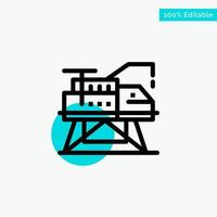 Construction Engineering Laboratory Platform turquoise highlight circle point Vector icon