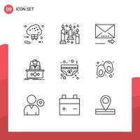 Set of 9 Modern UI Icons Symbols Signs for ceo legend light boss next Editable Vector Design Elements