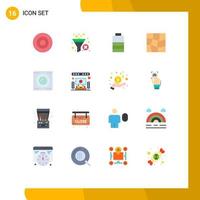 Pictogram Set of 16 Simple Flat Colors of technology gadgets battery devices mesh Editable Pack of Creative Vector Design Elements