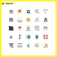 Universal Icon Symbols Group of 25 Modern Flat Colors of fork virus offer search bug Editable Vector Design Elements