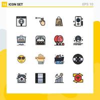 Set of 16 Modern UI Icons Symbols Signs for monitor dashboard bag dollar mobile Editable Creative Vector Design Elements