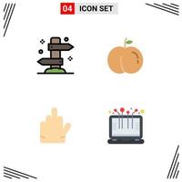 Flat Icon Pack of 4 Universal Symbols of direction stop tourism peach computer Editable Vector Design Elements