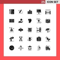 Stock Vector Icon Pack of 25 Line Signs and Symbols for advertising ad building real office Editable Vector Design Elements