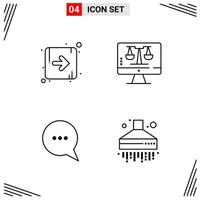4 Icons Line Style Grid Based Creative Outline Symbols for Website Design Simple Line Icon Signs Isolated on White Background 4 Icon Set Creative Black Icon vector background