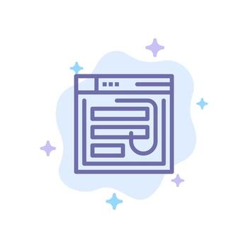 correo electrónico piratear contraseña de internet phishing sitio web icono azul en el fondo de la nube abstracta vector