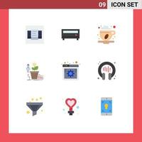 Set of 9 Modern UI Icons Symbols Signs for option internet coffee profit growth Editable Vector Design Elements