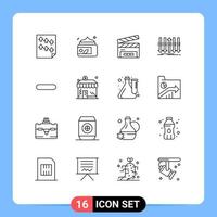 16 Thematic Vector Outlines and Editable Symbols of individuality distinction spa business film flap Editable Vector Design Elements