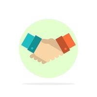 Handshake Agreement Business Hands Partners Partnership Abstract Circle Background Flat color Icon vector