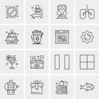 16 iconos universales de negocios vector ilustración de icono creativo para usar en proyectos relacionados con la web y dispositivos móviles