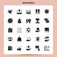 Solid 25 New Business Icon set Vector Glyph Style Design Black Icons Set Web and Mobile Business ideas design Vector Illustration
