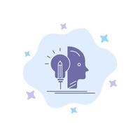 User Mind Making Programming Blue Icon on Abstract Cloud Background vector