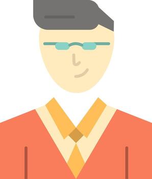 Man User Manager Student  Flat Color Icon Vector icon banner Template