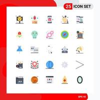 Flat Color Pack of 25 Universal Symbols of stationary mind concept digital surprise Editable Vector Design Elements